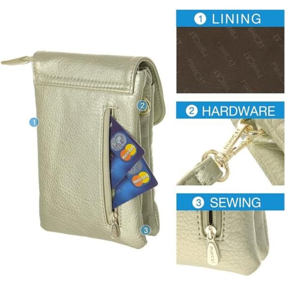 Roomy Pockets Small Crossbody Bags Cell Phone Wallet Purses for Women - Picture 4 of 6